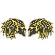 Yellow/Black Right & Left Facing Predator Emblem Badge Set of 2 Auto Car Truck