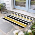 thumbnail image 1 of Yellow Black Stripe Door Mat Indoor Outdoor, Modern Abstract Art Coarse Striped Non Slip Welcome Mat with Rubber Backing, Absorbent Fabric Front Door Mats Entryway Rug for Home Patio Entrance 18"x30", 1 of 9
