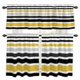 thumbnail image 1 of Yellow Black Stripe Kitchen Curtains Sets for Windows 24 Inch Length, Modern Abstract Art Coarse Striped Rod Pocket Window Treatments Tier Curtains and Valances Set for Bedroom/Bathroom, 1 of 8