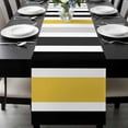 thumbnail image 1 of Yellow Black Stripe Table Runner 90 Inches Long, Modern Abstract Art Coarse Striped Kitchen Coffee Dining Table Decoration for Home Party Birthday Wedding Home Decor 13x90 Inches, 1 of 8