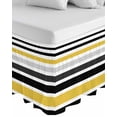 thumbnail image 1 of Yellow Black Stripe Wrap Around Bed Skirts for Queen Bed 16" Drop,Bed Skirt with Adjustable Elastic Belt Dust Ruffle Bed Valance for Bedroom Hotel Modern Abstract Art Coarse Striped Bed Frame Cover, 1 of 7