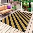 thumbnail image 1 of Yellow Black Striped Outdoor Rug for Patio/Deck/Porch, Non-Slip Large Area Rug 3 x 5 Ft, Farmhouse Stripe Modern Art Indoor Outdoor Rugs Washable Area Rugs, Reversible Camping Rug Carpet Runner, 1 of 8