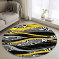 thumbnail image 1 of Yellow Black Stripes Round Rug 3.3ft Washable Circle Entryway Rugs Non Slip Modern Grey Ombre Abstract Striped Area Rug Indoor Floor Carpet for Bedroom Kitchen Living Room Home Office Dining Room, 1 of 8