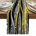thumbnail image 1 of Yellow Black Stripes Table Runner - 72 Inch Long, Kitchen Dining Table Runner Dresser Scarves, Modern Grey Ombre Abstract Striped Farmhouse Decor for Coffee Tables Wedding Party Banquet, 1 of 8