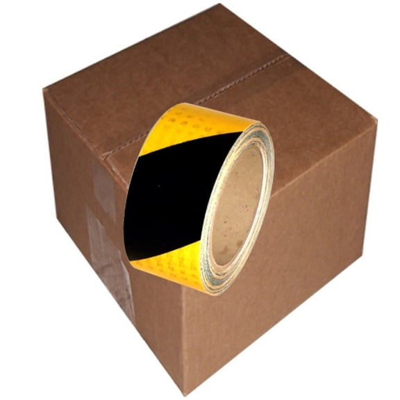 Yellow/Black Super Bright High Intensity Reflective Tape 2" X 30 Ft Roll (12 Roll/Case)