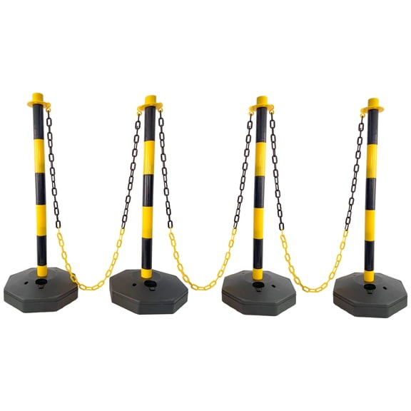 Yellow+Black Yellow Black Plastic Traffic Delineator Cones with Fillable Base, 32.63 in Tall for Crowd Control