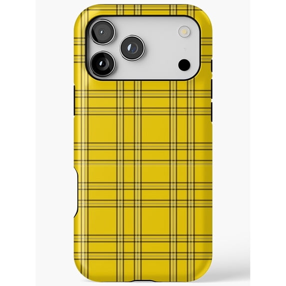 Yellow Models Pic Yellow, Black and Cream Plaid Tough Phone Case, Dual-Layer ...