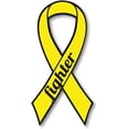 thumbnail image 1 of Yellow Bladder Cancer Fighter Ribbon Car Decal 7", 1 of 3