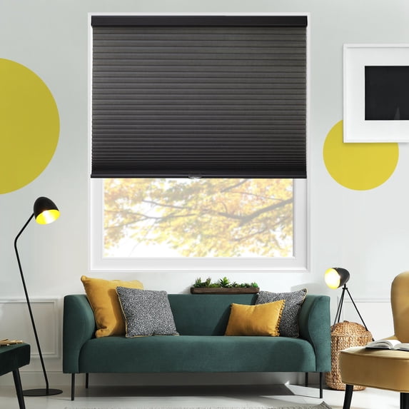 Yellow Blinds Cordless Light Filtering Honeycomb Cellular Shade Skyline Fog - 59.5"W X 64"H