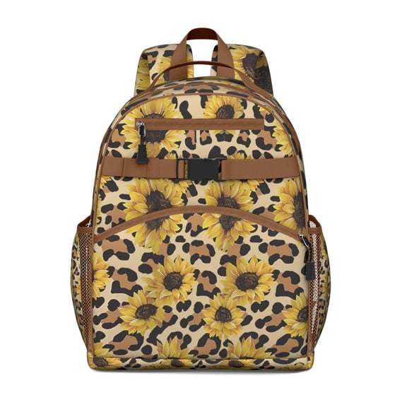 Yellow Bloom Pattern School Backpack for Student Lightweight Adjustable Padded Straps Chest Buckle Water-resistant Durable Bookbag