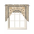 thumbnail image 1 of Yellow Blue Boho Kitchen Swag Valances for Windows, Rustic Southwestern Ethnic Geometric Swag Valances Curtains for Living Room, Rod Pocket Window Treatments for Bathroom, Bedroom, Cafe, 56"x36", 1 of 6