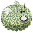 thumbnail image 1 of Yellow Blue Butterfly Pattern Round Tablecloth 60"x60",Wrinkle Wipeable Table Cloth for Kitchen Dining Room Picnic Patio Party, 1 of 6