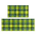 thumbnail image 1 of Yellow and Blue Checkered Pattern Anti Fatigue Kitchen Rugs Set Of 2, Non Slip Washable Decorative Floor Mats for Kitchen Sink Laundry, 17"x30" and 17"x47", 1 of 5