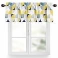 thumbnail image 1 of Yellow Blue Circular Valances for Windows, 42 x 18in, Medieval Geometric Abstract Rod Pocket Kitchen Valance Curtain Light Filtering Window Treatments for Living Room Bedroom, 1 Panel, 1 of 7