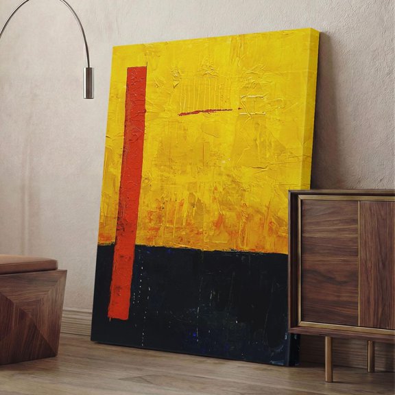 Yellow Blue Color Block Print, Modern Abstract Wall Art