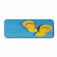 thumbnail image 1 of Yellow and Blue Computer Mouse Pad, Flip Flops on Wooden Pier Cheerful Holiday Travel Relax Image, Rectangle Non-Slip Rubber Mousepad Large, 31" x 12" Gaming Size, Sky Blue Yellow Pink, by Ambesonne, 1 of 2