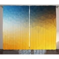 thumbnail image 1 of Ambesonne Yellow and Blue Curtains 2 Panel Set, Polygon Fractal, 108" x 96", Slate Blue Marigold, 1 of 3