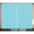 thumbnail image 1 of Ambesonne Yellow and Blue Curtains 2 Panel Set, Chamomiles Dots, 108" x 84", Yellow White and Blue, 1 of 3