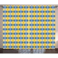 thumbnail image 1 of Yellow and Blue Curtains 2 Panels Set, Classical Argyle Pattern with Grid Rhombuses Bicolor Pattern, Window Drapes for Living Room Bedroom, 108W X 108L Inches, Blue Pale Blue Yellow, by Ambesonne, 1 of 3