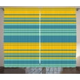 thumbnail image 1 of Ambesonne Yellow and Blue Curtains 2 Panel Set, Horizontal Modern, 108" x 108", Teal Turquoise, 1 of 3