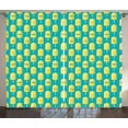 thumbnail image 1 of Ambesonne Ice Cream Curtains 2 Panel Set, Lemon Flavor Face, 108" x 63", Teal Yellow, 1 of 3