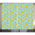 thumbnail image 1 of Ambesonne Yellow and Blue Curtains 2 Panel Set, Banana Dots, 108" x 90", Pale Blue Yellow, 1 of 3