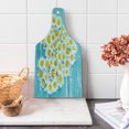 thumbnail image 1 of Yellow and Blue Cutting Board, Heart Shaped Daisy Flowers Romantic Lovers Chamomile Blossoms Print, Tempered Glass Cutting and Serving Board, Wine Bottle Shape, Sky Blue White, by Ambesonne, 1 of 1