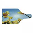 thumbnail image 1 of Yellow and Blue Cutting Board, Tulip Flower Field Against the Sky Summer Blooming Petals Vibrant, Tempered Glass Cutting and Serving Board, Wine Bottle Shape, Green Yellow Blue, by Ambesonne, 1 of 1