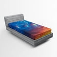 thumbnail image 1 of Ambesonne Yellow and Blue Fitted Sheet, Dramatic Sky, Twin XL Size, Coral Earth Yellow, 1 of 2