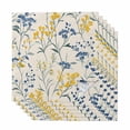 thumbnail image 1 of Yellow Blue Flowers Cloth Napkins, Watercolor Botanical Floral Plants Washable and Reusable Dinner Napkins Set of 6, Table Napkin for Kitchen Party Birthday Wedding Hotel Housewarming 20"x20", 1 of 8