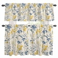 thumbnail image 1 of Yellow Blue Flowers Kitchen Curtains Sets for Windows 24 Inch Length, Watercolor Botanical Floral Plants Rod Pocket Window Treatments Tier Curtains and Valances Set for Bedroom/Bathroom, 1 of 8