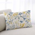thumbnail image 1 of Yellow Blue Flowers Small Pillow Covers,Watercolor Botanical Floral Plants Soft Breathable Throw Pillow Cases with Invisible Zipper,Decorative Pillowcase Pillows Protectors for Sofa Bed Chair 12"x20", 1 of 9