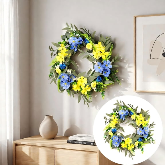 Yellow Blue Front Door for Spring Summer Farmhouse Home Wall Wedding Tabletop Décor