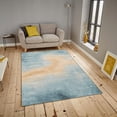 thumbnail image 1 of Yellow and Blue Oil Painting Area Rugs, Solid Color Simple Art Carpet, Doormat Clear Pattern Comfortable Foot Feeling Suitable for Living Room Study Bedroom Kitchen,5ft x 7ft, 1 of 6
