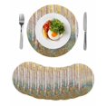 thumbnail image 1 of Yellow Blue Oil Painting Round 13 Inch Placemats Set of 8, Contemporary Abstract Art HeatResistant Non Slip Place Mats for Dining Table, Wipeable Braided Kitchen Table Mats for Housewarming, 1 of 9