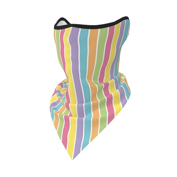 Yellow Blue Pastel Stripe Neck Gaiter Balaclava Face Scarf Mask Quick-Dry Half Masks For Women Men Sun Protection Breathable Dustproof