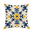thumbnail image 1 of Yellow Blue Pioneer Flower Pillow Covers,Yellow Blue Pioneer Flower Throw Pillow Covers 24"×24" ,Living Room Sofa Couch Pillow Covers,Decorative Pillow Covers, 1 of 1