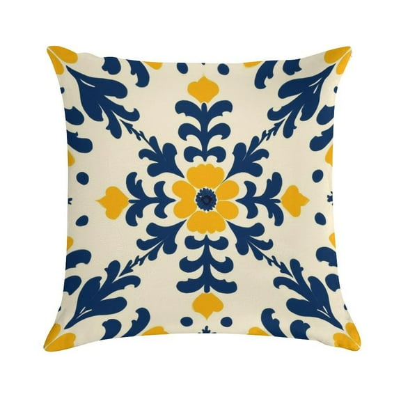 Yellow Blue Pioneer Flower Pillow Covers,Yellow Blue Pioneer Flower Throw Pillow Covers 24"×24" ,Living Room Sofa Couch Pillow Covers,Decorative Pillow Covers