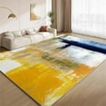 thumbnail image 1 of Yellow And Blue Retro Area Rug, Color Graffiti Aesthetics Rugs, Modern Abstract Art Living Room Bedroom Rug, Soft Washable Faux Wool Non-Slip Carpet For Use In Corridors, Stairs 4 x 6ft, 1 of 6