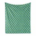 thumbnail image 1 of Yellow and Blue Soft Flannel Fleece Throw Blanket, Big Vintage Polka Dots Pattern Nostalgic Spotted Pastel Design, Cozy Plush for Indoor and Outdoor Use, 60" x 80", Teal Yellow, by Ambesonne, 1 of 6