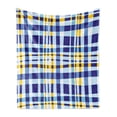 thumbnail image 1 of Yellow and Blue Soft Flannel Fleece Throw Blanket, Retro Scottish Checkered Tartan with Color Stripes Lines Pattern, Cozy Plush for Indoor and Outdoor Use, 50" x 60", Pale Violet Blue, by Ambesonne, 1 of 5