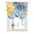 thumbnail image 1 of Yellow Blue Spring Floral Tie Up Curtains for Window, Thermal Insulted Balloon Shade Adjustable Rod Pocket Curtains Valance Panels for Kitchen Bathroom Cafe 42 x 54 Pastoral Summer Botanical, 1 of 6