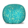 thumbnail image 1 of Yellow and Blue Storage Toy Bag Chair, Classic Floral Twig Leaves Blooms Petals Essence Flowers Design, Stuffed Animal Organizer Washable Bag, Large Size, Turquoise Pale Yellow, by Ambesonne, 1 of 3