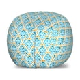 thumbnail image 1 of Yellow and Blue Storage Toy Bag Chair, Diamond Shaped Triangle Geometric Fractal Mosaic Traditional Motif, Stuffed Animal Organizer Washable Bag, Small Size, Aqua Teal Marigold, by Ambesonne, 1 of 3