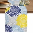 thumbnail image 1 of Yellow Blue Sunflowers Table Runner 90 Inches, Boho Retro Floral Rustic Blossom Bed Runner Dresser Scarves Tabletop for Indoor Outdoor Parties/Ceremony/Banquet, 13" x 90", 1 of 9