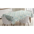 thumbnail image 1 of Yellow and Blue Tablecloth, Spring Nature Inspired Pattern Flower Scrapbook Style, Rectangle Satin Table Cover Accent for Dining Room and Kitchen, 52" X 70", Blue Yellow Pale Grey, by Ambesonne, 1 of 2