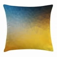 thumbnail image 1 of Yellow and Blue Throw Pillow Cushion Cover, Abstract Polygon Style Fractal Gradient Geometric Background Art, Decorative Square Accent Pillow Case, 18 X 18 Inches, Slate Blue Marigold, by Ambesonne, 1 of 2