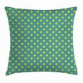 thumbnail image 1 of Yellow and Blue Throw Pillow Cushion Cover, Big Vintage Polka Dots Pattern Nostalgic Stylized Spotted Pastel Design, Decorative Square Accent Pillow Case, 18 X 18 Inches, Teal Yellow, by Ambesonne, 1 of 2