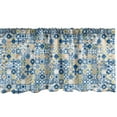 thumbnail image 1 of Ambesonne Yellow and Blue Valance Pack of 2, Mosaic Azulejo, 42"X18", Violet Blue Mustard, 1 of 3