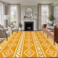thumbnail image 1 of Yellow Boho Area Rugs 5'x7', Washable Small Throw Rugs for Laundry Room Playroom, Abstract Geometric Bohemia Ethnic Striped Indoor Outdoor Rug Non-Slip Low Pile Carpet Runner Reversible Floor Mats, 1 of 8